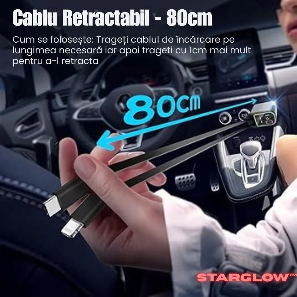 Încărcător Auto 4in1 + LED Stele Plafon - StarGlow­™