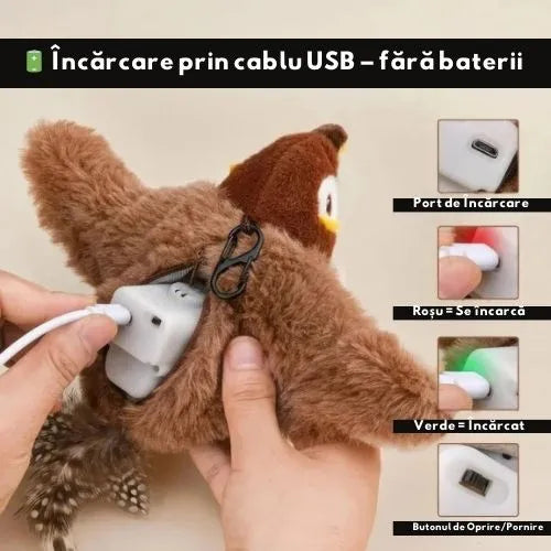 🐦 Jucărie cu Sunet și Mișcare – Fluffy™