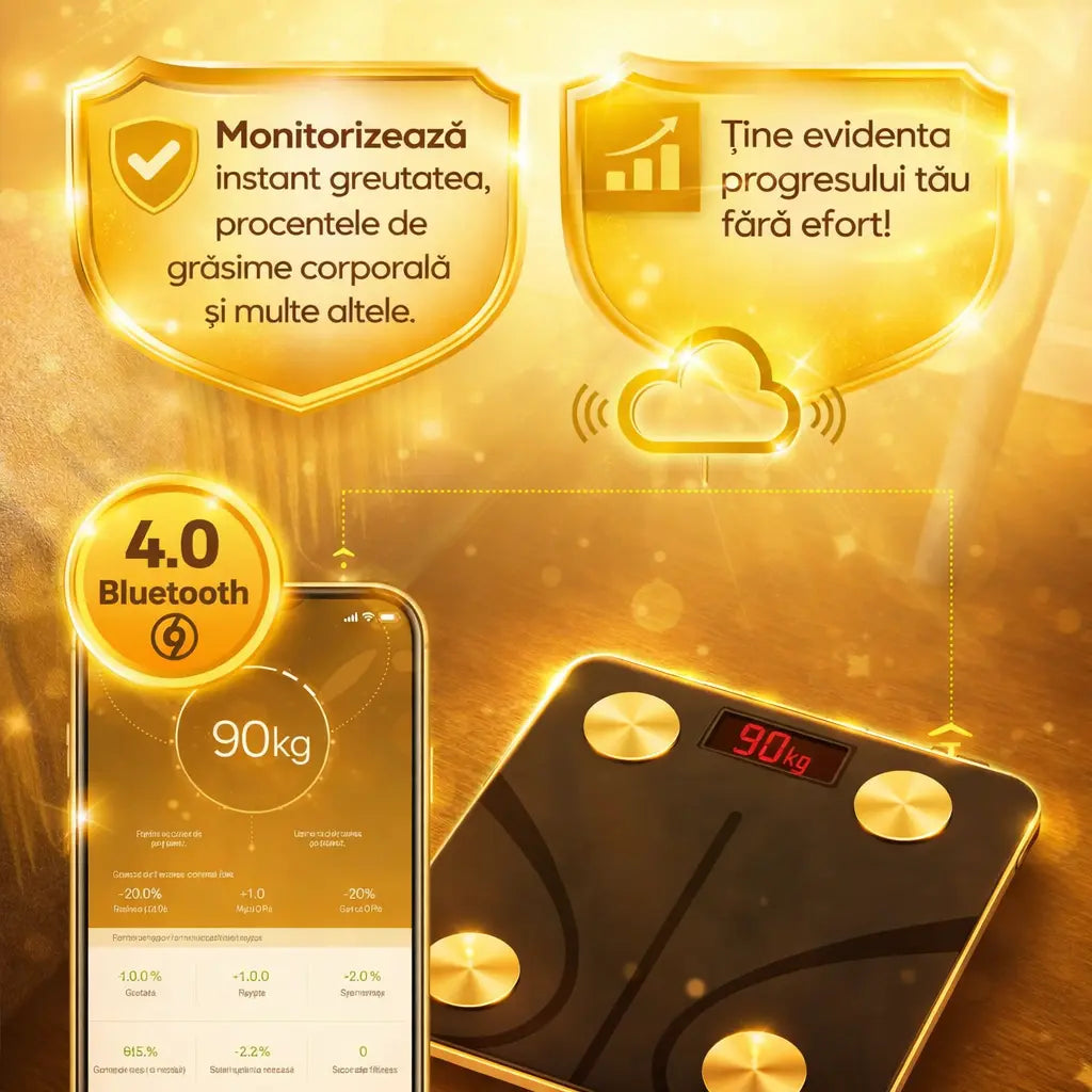 Cântar cu Aplicație de Analiză Corporală - SmartFit™