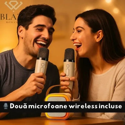 🎤 SingFun™ – Boxă Wireless + 2 Microfoane pentru Karaoke