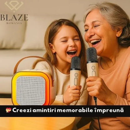🎤 SingFun™ – Boxă Wireless + 2 Microfoane pentru Karaoke