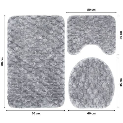 Set de 3 Covorașe Pufoase & Anti-Alunecare - Conforta™
