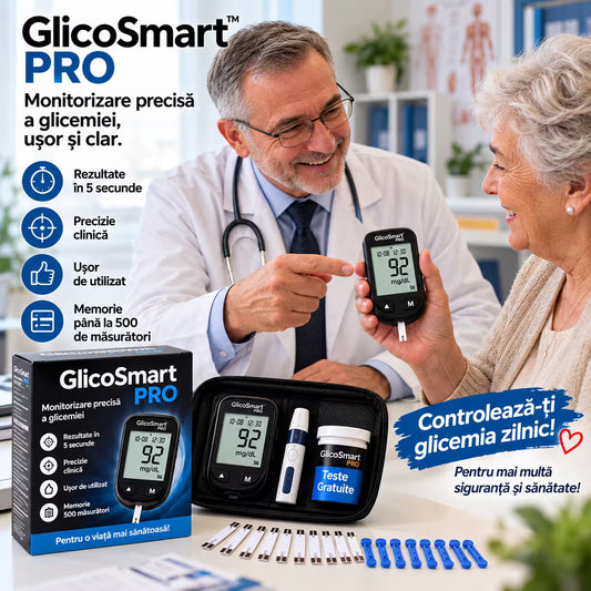Glucometru Digital Portabil 2026 — GlicoSmart Pro™