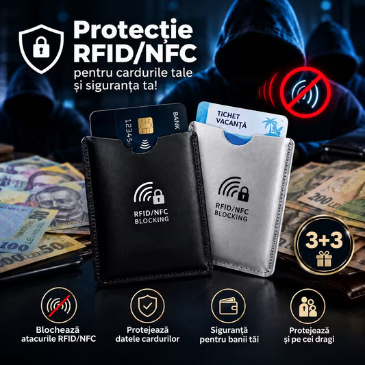 Protectie Card Electro-Magnetica 3+3 GRATIS (Fără Atacuri RFID/NFC)