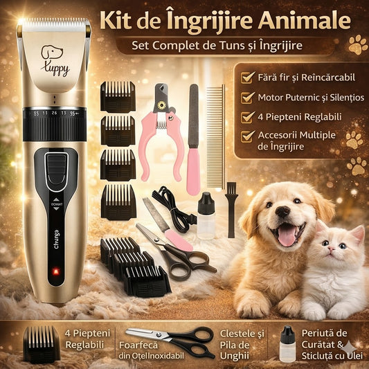 SET Mașină de Tuns Animale + TOATE Accesoriile CADOU!